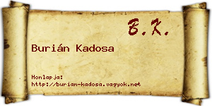 Burián Kadosa névjegykártya